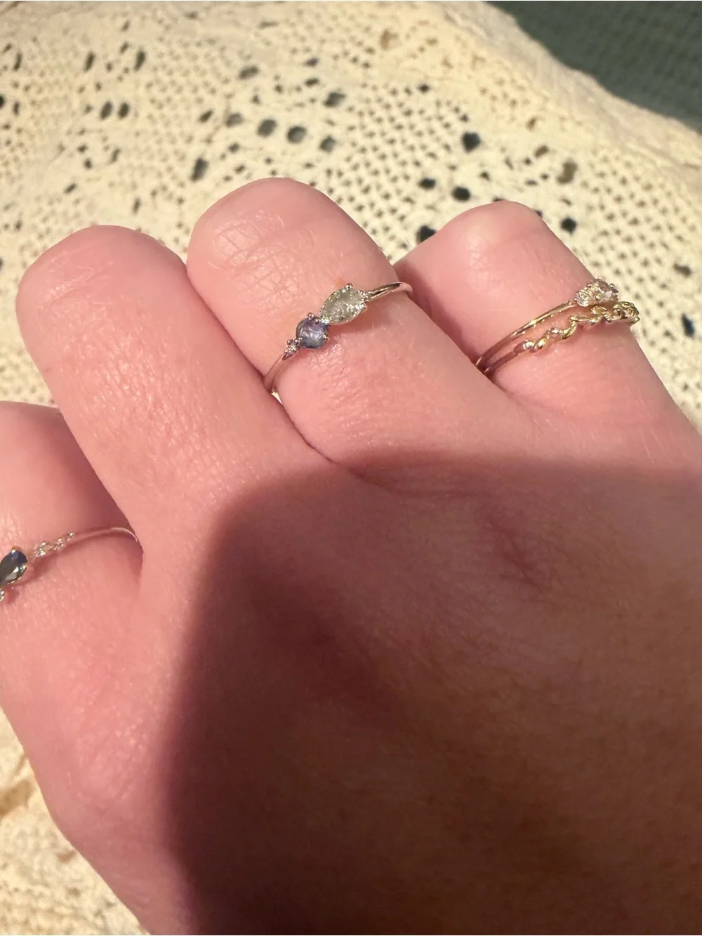 Melanie Casey Blue print ring sz 7
